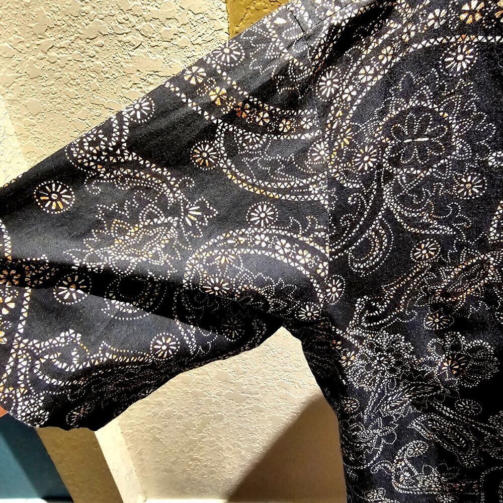 Tori Richard Men's XL Acid Black Paisley Short Sleeve Psycho Classy Hawaiian - Picture 6 of 8